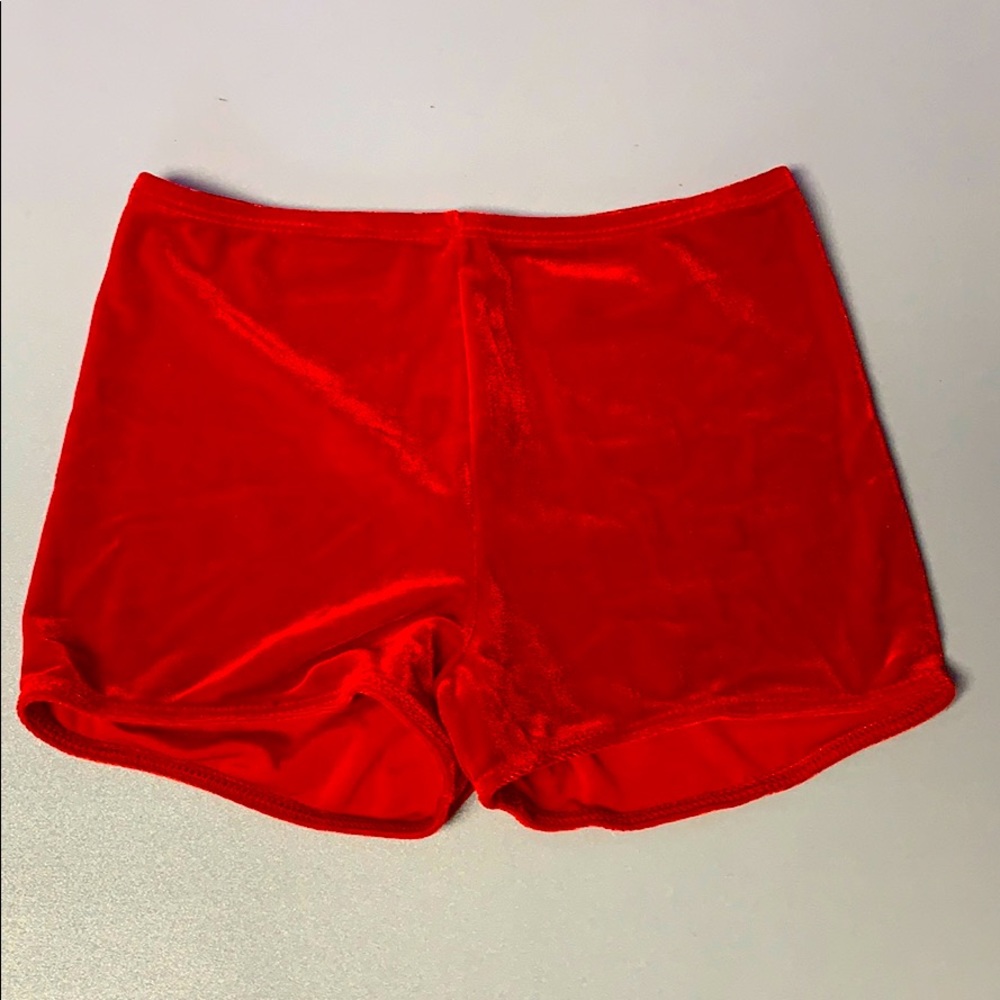 Art Stone Costume Shorts—Rich Red Velvet NEW C/M&L